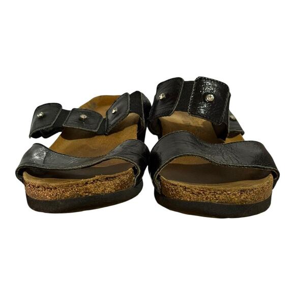 Naot Kayla Black leather Cork Footbed Sandals Size 39 EU / 8 US Women's Comfort - Picture 2 of 8